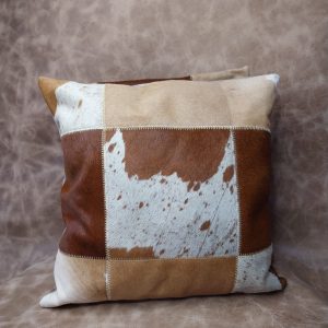 Funda cojín 45x45 cm aprox cuero vacuno