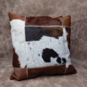 funda cojín cuero con pelo 40x40 cm aprox.