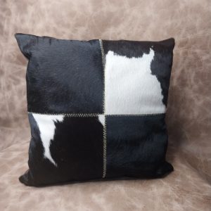 funda cojín cuero con pelo 40x40 cm aprox.