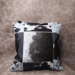 funda cojín cuero con pelo 40x40 cm aprox.