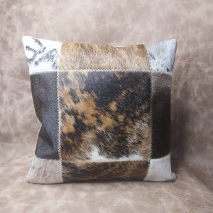 funda cojín cuero con pelo 40x40 cm aprox.