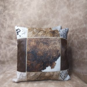 funda cojín cuero con pelo 40x40 cm aprox.